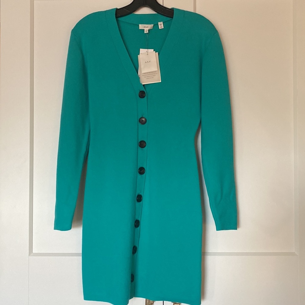 A.L.C. Knit Nate Button down puff sleeve dress XS - Picture 9 of 9